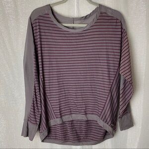 Hang Ten patriots knit woven top prune purple~M